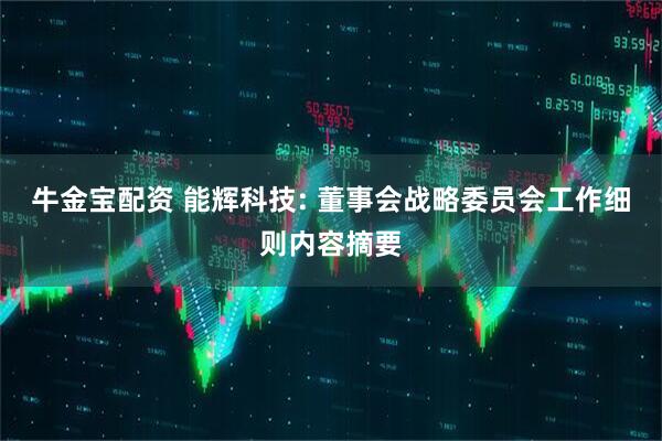 牛金宝配资 能辉科技: 董事会战略委员会工作细则内容摘要
